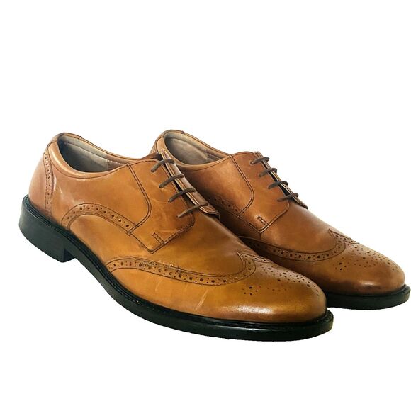 Johnston Murphy Wingtip Shoes Tan Brown Brogue Derby 11.5 Mens 1862 India Preppy main image 14